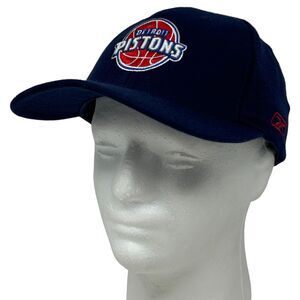 Detroit Pistons Hat Cap Strapback Blue Reebok Wool Blend Basketball NBA 6 Panel